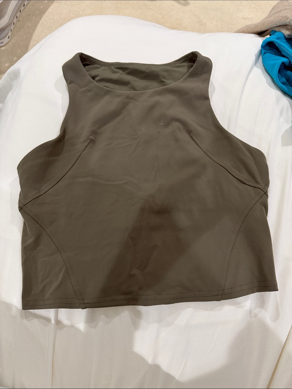 lululemon athletica Olive High-Neck Crop Tank
